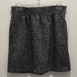 J.Crew Black Heather Sz 0 Herringbone Wool Tweed Mini Skirt Preppy Academia